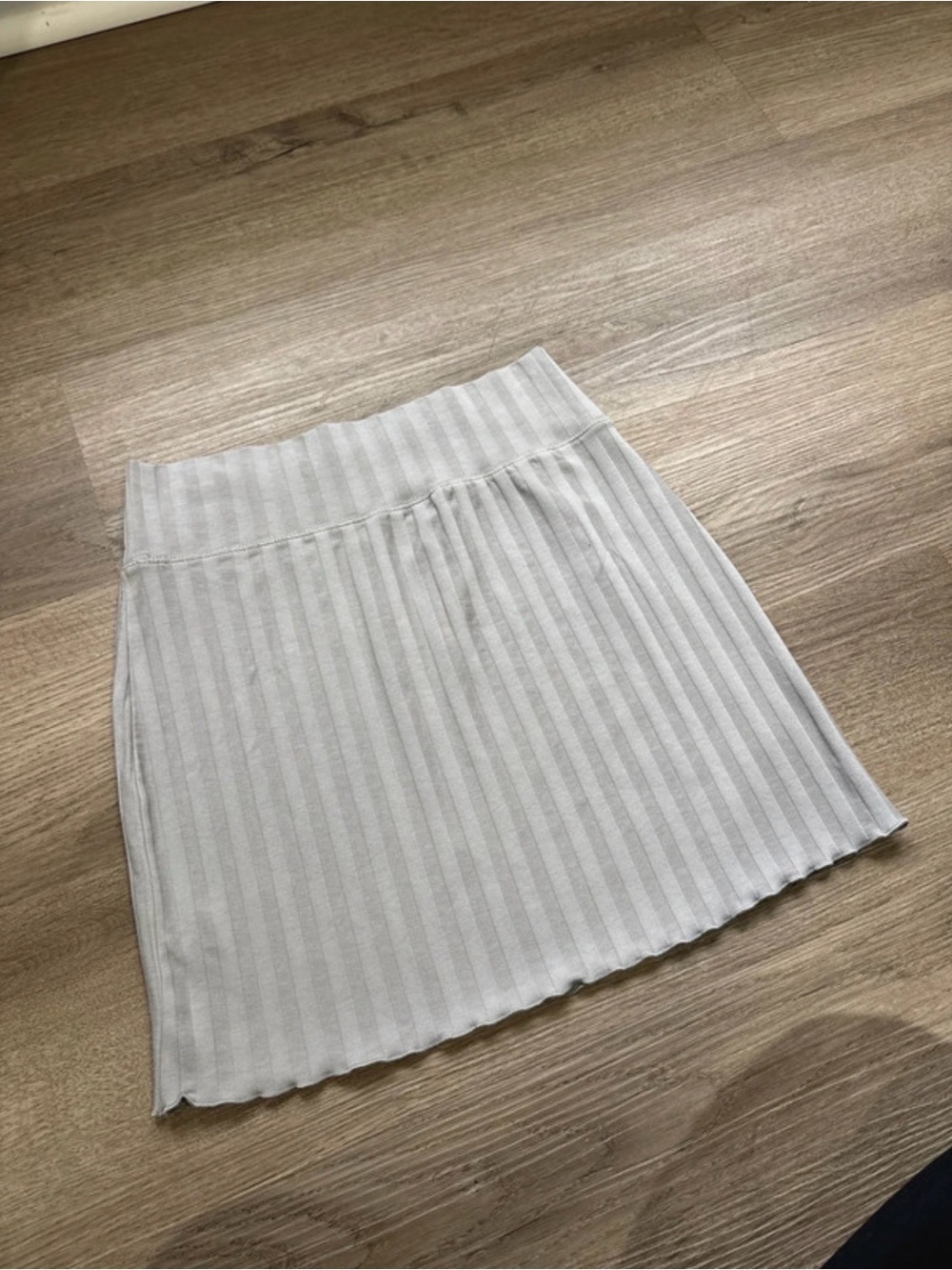 aerie Light Gray Ribbed Mini Skirt